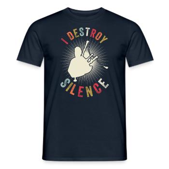 Ich Zerstöre Die Stille - Vintage Dudelsack - Männer T-Shirt - Navy - Vorne - AI Model Male 178 light (178cm)