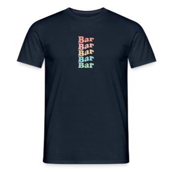 Vintage 70er Hippie Montenegro Stadt - Retro Bar - Männer T-Shirt - Navy - Vorne - AI Model Male 178 light (178cm)