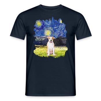 Starry Night - American Pitbull - Men's T-Shirt - navy - Front - AI Model Male 178 light (178cm)