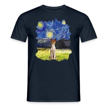 Sternennacht - Basenji - Männer T-Shirt - Navy - Vorne - AI Model Male 178 light (178cm)