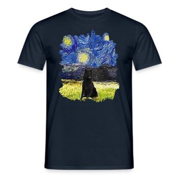 Nuit étoilée - Shetland Sheepdog - T-shirt homme - marine - Devant - AI Model Male 178 light (178cm)