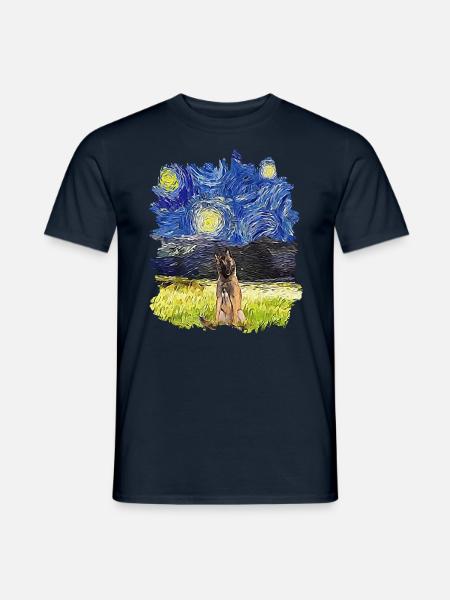 Starry Night - Belgian Tervuren - Men's T-Shirt - navy