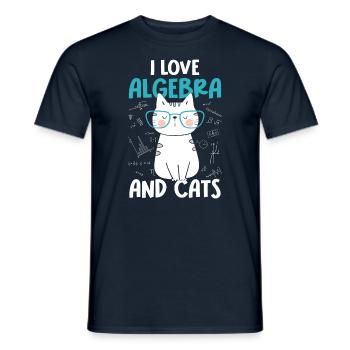 J’adore les maths et les chats - Algèbre - T-shirt homme - marine - Devant - AI Model Male 178 light (178cm)