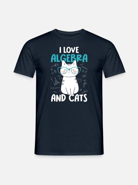 Ich Liebe Mathe Und Katzen - Algebra - T-shirt herr - marinblå
