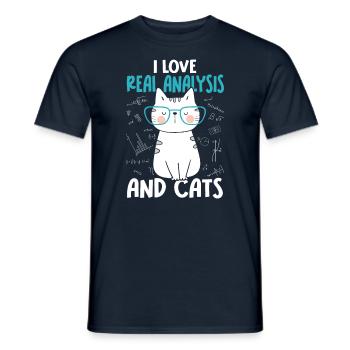 J’aime les chats - Analyse réelle - T-shirt homme - marine - Devant - AI Model Male 178 light (178cm)