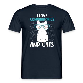 I Love Cats - Combinatorics - Men's T-Shirt - navy - Front - AI Model Male 178 light (178cm)