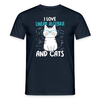Ich Liebe Katzen - Lineare Algebra - Männer T-Shirt - Navy - Vorne - AI Model Male 178 light (178cm)