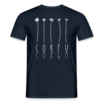 Palmenurlaub - Insel Griechenland Korfu - Männer T-Shirt - Navy - Vorne - AI Model Male 178 light (178cm)