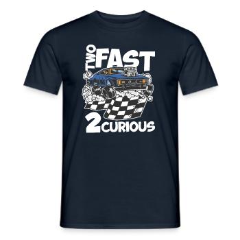 Deux Rapides 2 Curieux - 2 ans d’anniversaire - T-shirt homme - marine - Devant - AI Model Male 178 light (178cm)