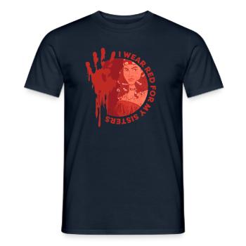 MMIW Awareness - I Wear Red For My Sisters - Männer T-Shirt - Navy - Vorne - AI Model Male 178 light (178cm)