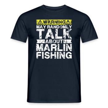 Fishing - Marlin Fish - Men's T-Shirt - navy - Front - AI Model Male 178 light (178cm)