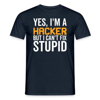 Stupide - Hacker - T-shirt homme - marine - Devant - AI Model Male 178 light (178cm)