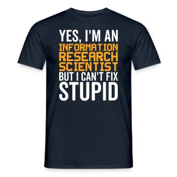 Stupide - Chercheur en information - T-shirt homme - marine - Devant - AI Model Male 178 light (178cm)