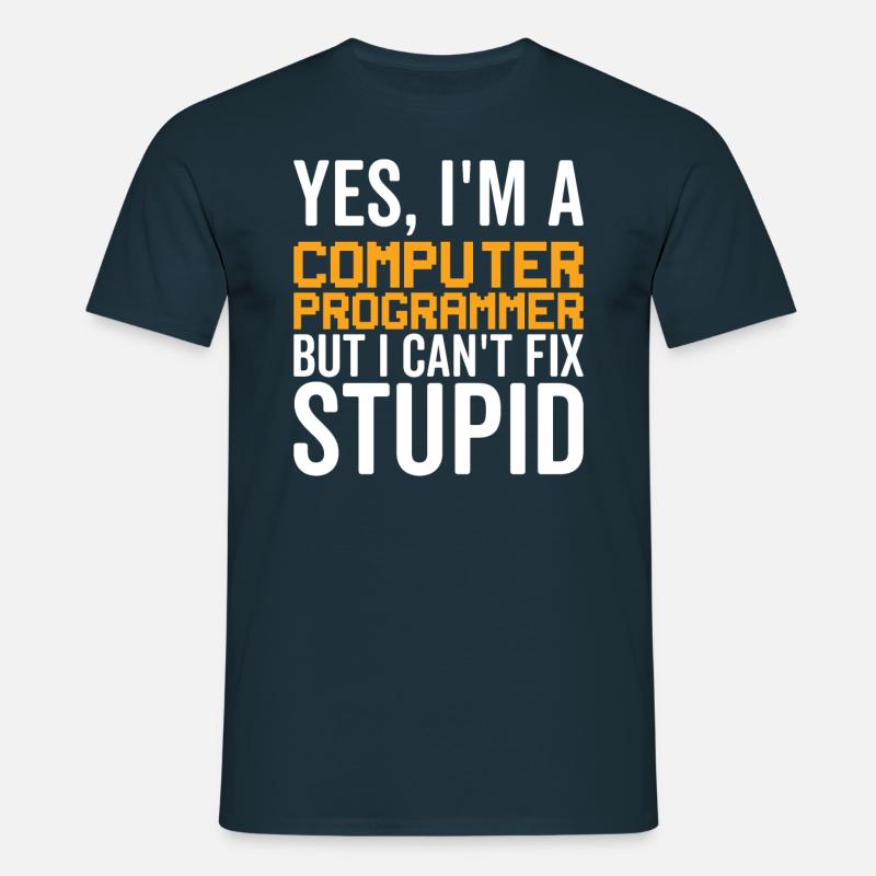 Stupid - Computer Programmer - Men's T-Shirt - navy