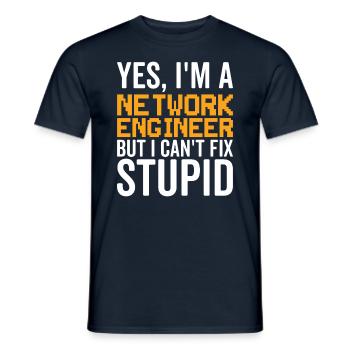 Stupid - Network Engineer - Men's T-Shirt - navy - Front - AI Model Male 178 light (178cm)