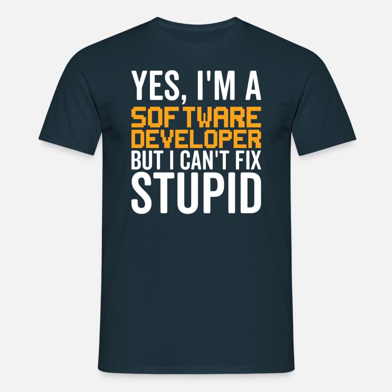 Stupid - Software Developer - Men's T-Shirt - navy