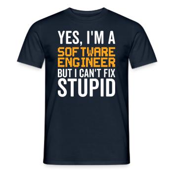 Stupid Software Engineer - Men's T-Shirt - navy - Front - AI Model Male 178 light (178cm)