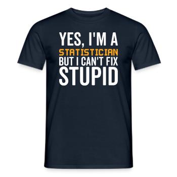 Stupid - Statistician - Men's T-Shirt - navy - Front - AI Model Male 178 light (178cm)