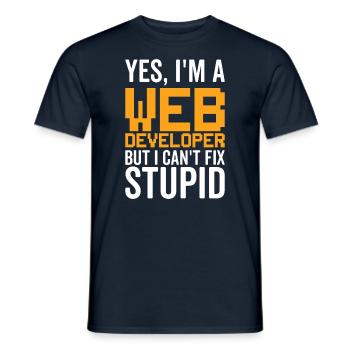 Stupid - Développeur Web - T-shirt homme - marine - Devant - AI Model Male 178 light (178cm)