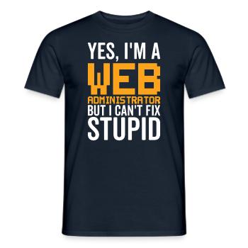 Stupide - Administrateur Web - T-shirt homme - marine - Devant - AI Model Male 178 light (178cm)