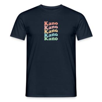 Vintage 70er Hippie Nigeria Stadt - Retro Kano - Männer T-Shirt - Navy - Vorne - AI Model Male 178 light (178cm)