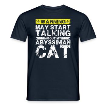 En parlant de chat abyssin - T-shirt homme - marine - Devant - AI Model Male 178 light (178cm)