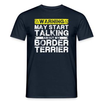 Speaking of Border Terriers - Men's T-Shirt - navy - Front - AI Model Male 178 light (178cm)