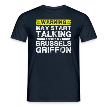 En parlant de Brussels Griffon - T-shirt homme - marine - Devant - AI Model Male 178 light (178cm)