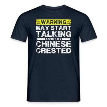 Speaking of Chinese Crested Dog - Men's T-Shirt - navy - Front - AI Model Male 178 light (178cm)