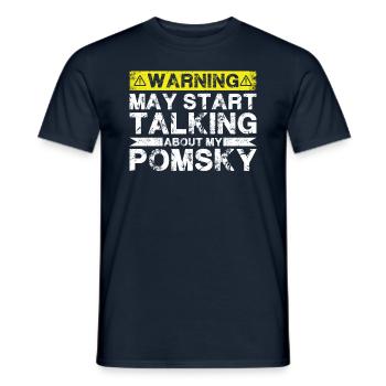Speaking of Pomsky - Men's T-Shirt - navy - Front - AI Model Male 178 light (178cm)