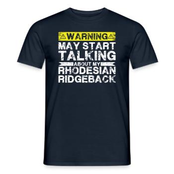 En parlant de Rhodesian Ridgeback - T-shirt homme - marine - Devant - AI Model Male 178 light (178cm)