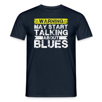 En parlant de musique blues - T-shirt homme - marine - Devant - AI Model Male 178 light (178cm)