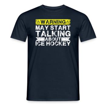 Speaking of ice hockey - Men's T-Shirt - navy - Front - AI Model Male 178 light (178cm)