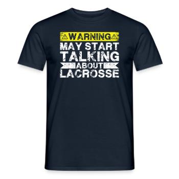 Talk about lacrosse - Men's T-Shirt - navy - Front - AI Model Male 178 light (178cm)