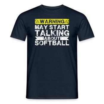 Über Softball Sprechen - Männer T-Shirt - Navy - Vorne - AI Model Male 178 light (178cm)