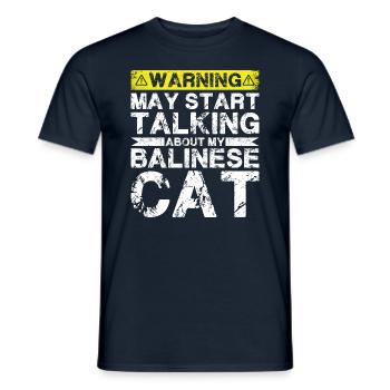 Über Balinesische Katze Sprechen - Männer T-Shirt - Navy - Vorne - AI Model Male 178 light (178cm)