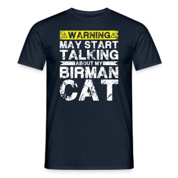 En parlant de chat birman - T-shirt homme - marine - Devant - AI Model Male 178 light (178cm)