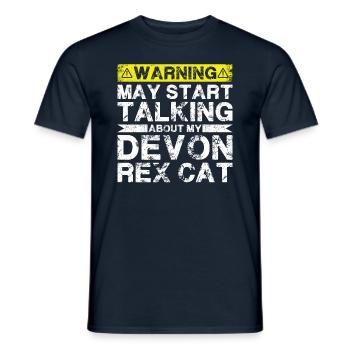 Speaking of Devon Rex Cat - Men's T-Shirt - navy - Front - AI Model Male 178 light (178cm)