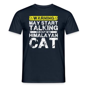 En parlant de chats de l’Himalaya - T-shirt homme - marine - Devant - AI Model Male 178 light (178cm)