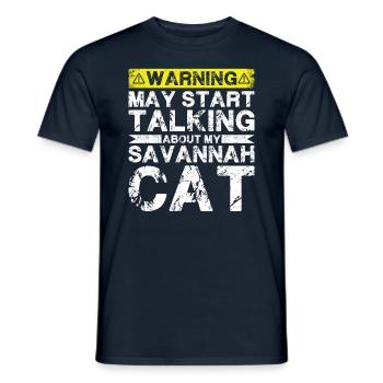 Talk about Savannah Cat - Men's T-Shirt - navy - Front - AI Model Male 178 light (178cm)