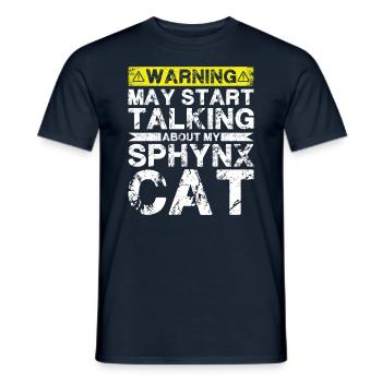 Speaking of Sphynx cat - Men's T-Shirt - navy - Front - AI Model Male 178 light (178cm)