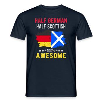 Moitié Allemand Moitié Ecossais - T-shirt homme - marine - Devant - AI Model Male 178 light (178cm)