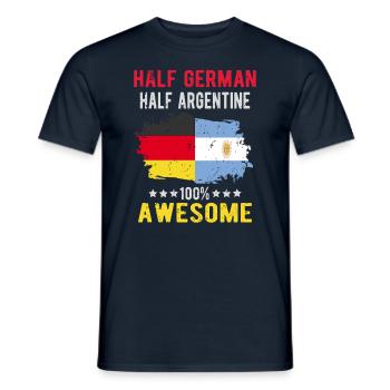 Halb Deutsch Halb Argentiner - Männer T-Shirt - Navy - Vorne - AI Model Male 178 light (178cm)