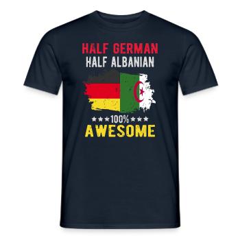 Halb Deutsch Halb Albaner - Männer T-Shirt - Navy - Vorne - AI Model Male 178 light (178cm)
