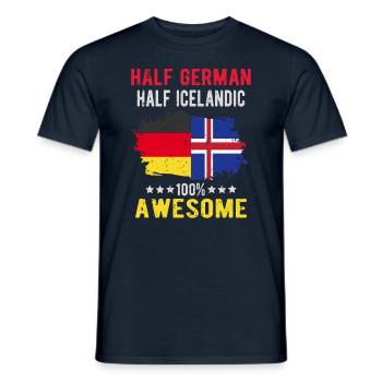 Moitié Allemand Moitié Islandais - T-shirt homme - marine - Devant - AI Model Male 178 light (178cm)