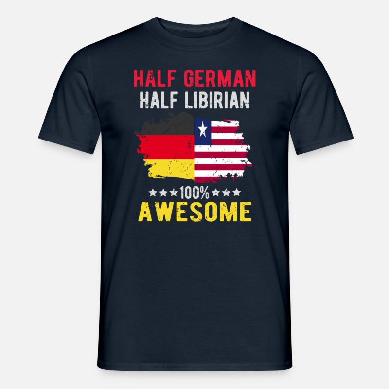 Halb Deutsch Halb Libyer - Männer T-Shirt - Navy