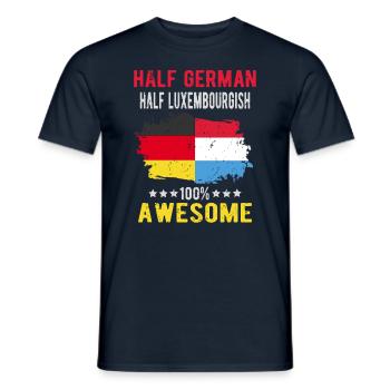 Moitié allemand moitié luxembourgeois - T-shirt homme - marine - Devant - AI Model Male 178 light (178cm)