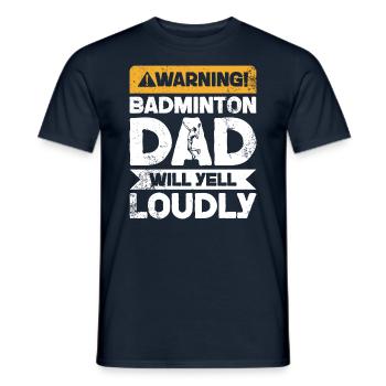 L’avertissement criera - Badminton Dad - T-shirt homme - marine - Devant - AI Model Male 178 light (178cm)