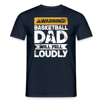 Warning Will Yell - Basketball-Vater - Männer T-Shirt - Navy - Vorne - AI Model Male 178 light (178cm)