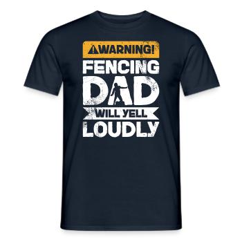 Warnschrei - Fechten Papa - Männer T-Shirt - Navy - Vorne - AI Model Male 178 light (178cm)